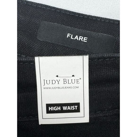 NWT Judy Blue Women's High Waist Flare Black Stretch Denim Jeans - Sz 9 (29x33) - Picture 4 of 6